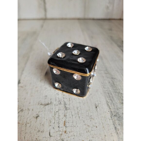 Kalifano black dice die jewelry trinket box collectible decor - Picture 2 of 8